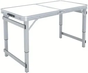 Outdoor Portable Folding Table - Lightweight Aluminum with Adjustable Height, Camping and Picnics, Beige and Silver Gray