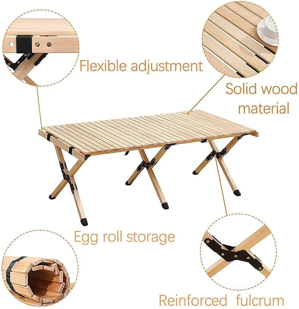 Outdoor Table Camping Self-Driving Car Folding Table Camping Barbecue Self Driving Picnic Table (D As Shown)