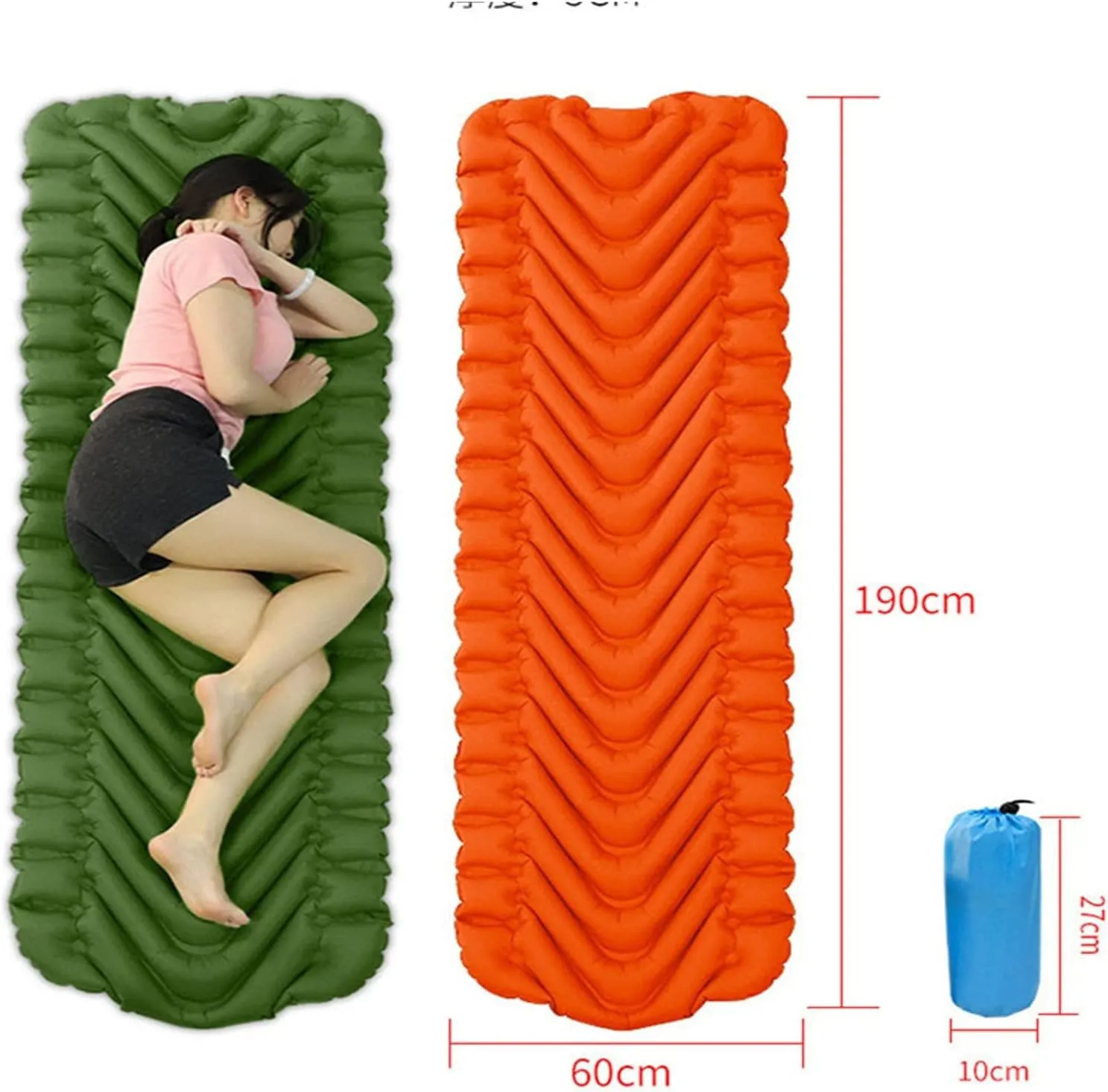 Outdoor Type Inflatable Mat Tent Sleeping Mat Camping Mat Ultra-Light Portable Type Waterproof Mat Beach Mat (1pcs 190x60cm02)