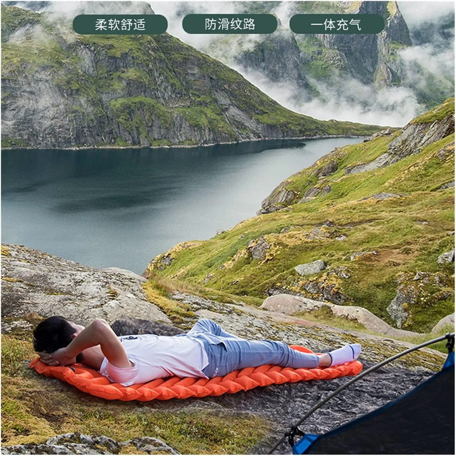 Outdoor Type Inflatable Mat Tent Sleeping Mat Camping Mat Ultra-Light Portable Type Waterproof Mat Beach Mat (1pcs 190x60cm02)