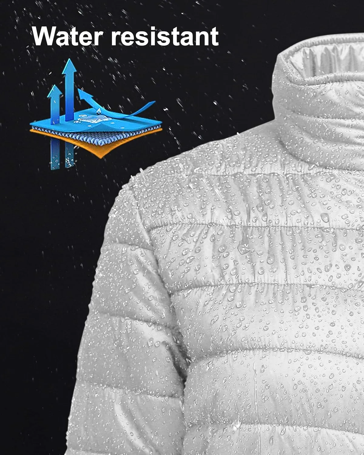 Outdoor Ventures Women's Packable Full-Zip Short Puffer Jacket Insulated Quilted Warm Lightweight Winter Coat
