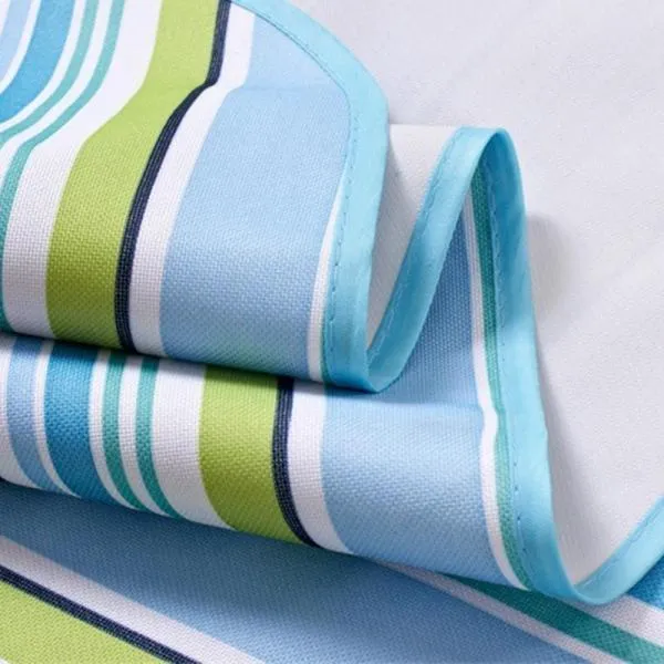 Outdoor Waterproof Camping Picnic Beach Mat Moistureproof Folding Mat Blanket 200x145cm Blue Stripe