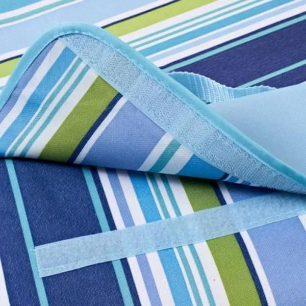 Outdoor Waterproof Camping Picnic Beach Mat Moistureproof Folding Mat Blanket 200x145cm Blue Stripe