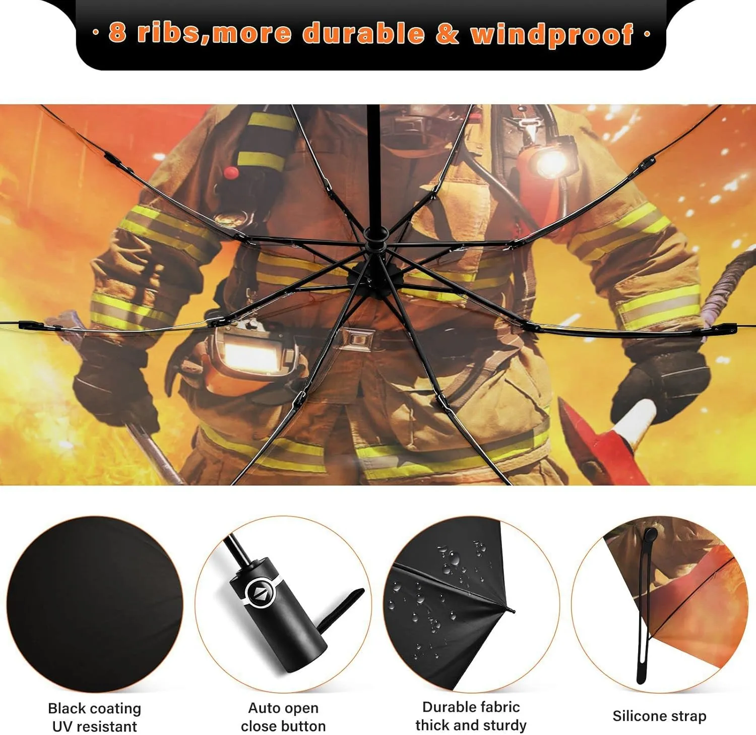 Oyihfvs Automatic Umbrella, Folding Umbrella Reinforced Anti-UV Sun rain Auto Open/Close