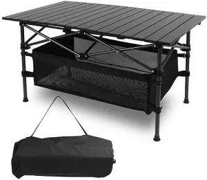 [Pack of 3] Folding Camping Table Portable Lightweight Aluminum Roll-up Picnic BBQ Desk with Carrying Bag Heavy Duty Outdoor Beach Backyard Party Patio