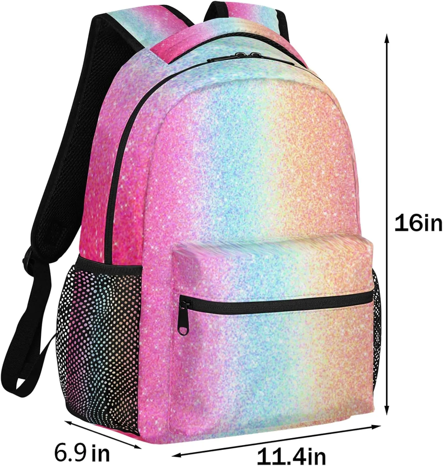Pardick Backpacks for Girls Boys, Glitter Travel Laptop Back Pack Waterproof School Bookbags for Teens Kids Backpack with Multiple Pocket