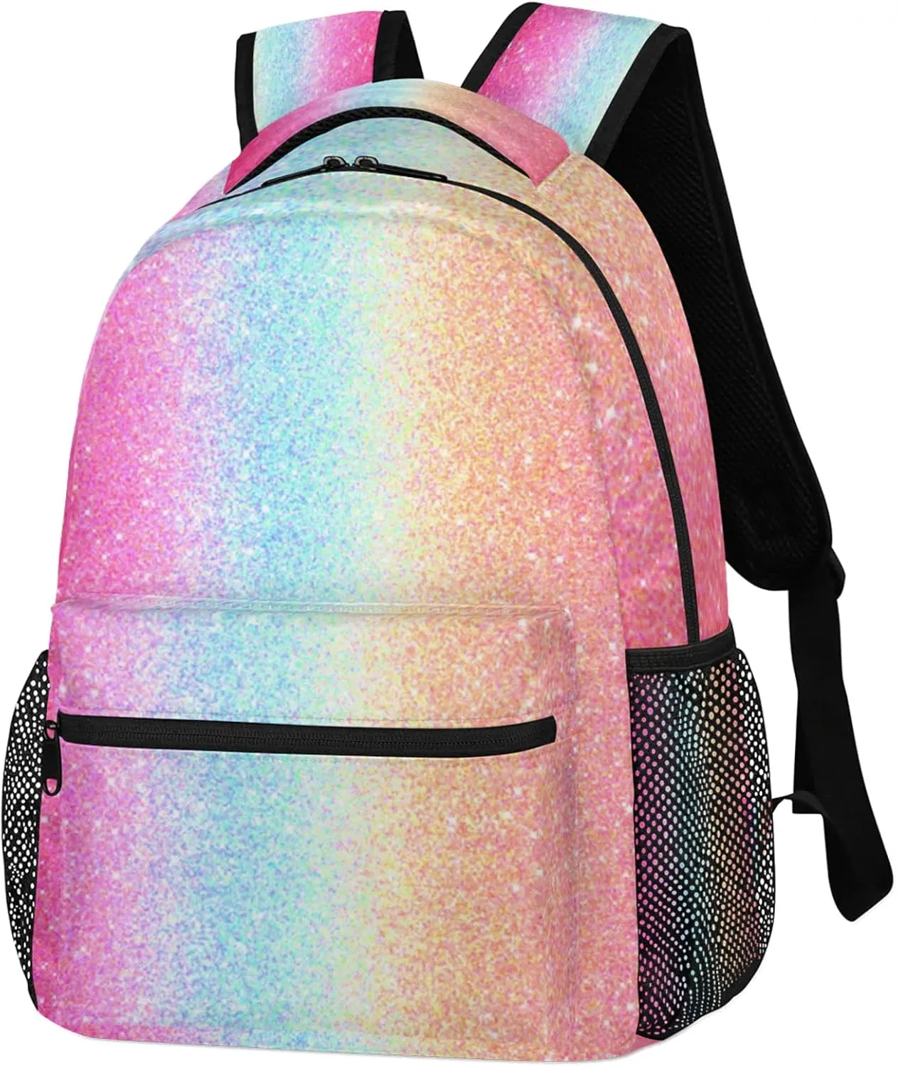 Pardick Backpacks for Girls Boys, Glitter Travel Laptop Back Pack Waterproof School Bookbags for Teens Kids Backpack with Multiple Pocket