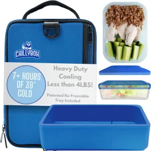 Patented Lunch Box Cooler with Reusable Cooling Tray, Versatile Sealable Plastic Container - Lunchbags for Men and Women - Perfect for Worksites, Hiking, and Beach Days (Arctic Blue)