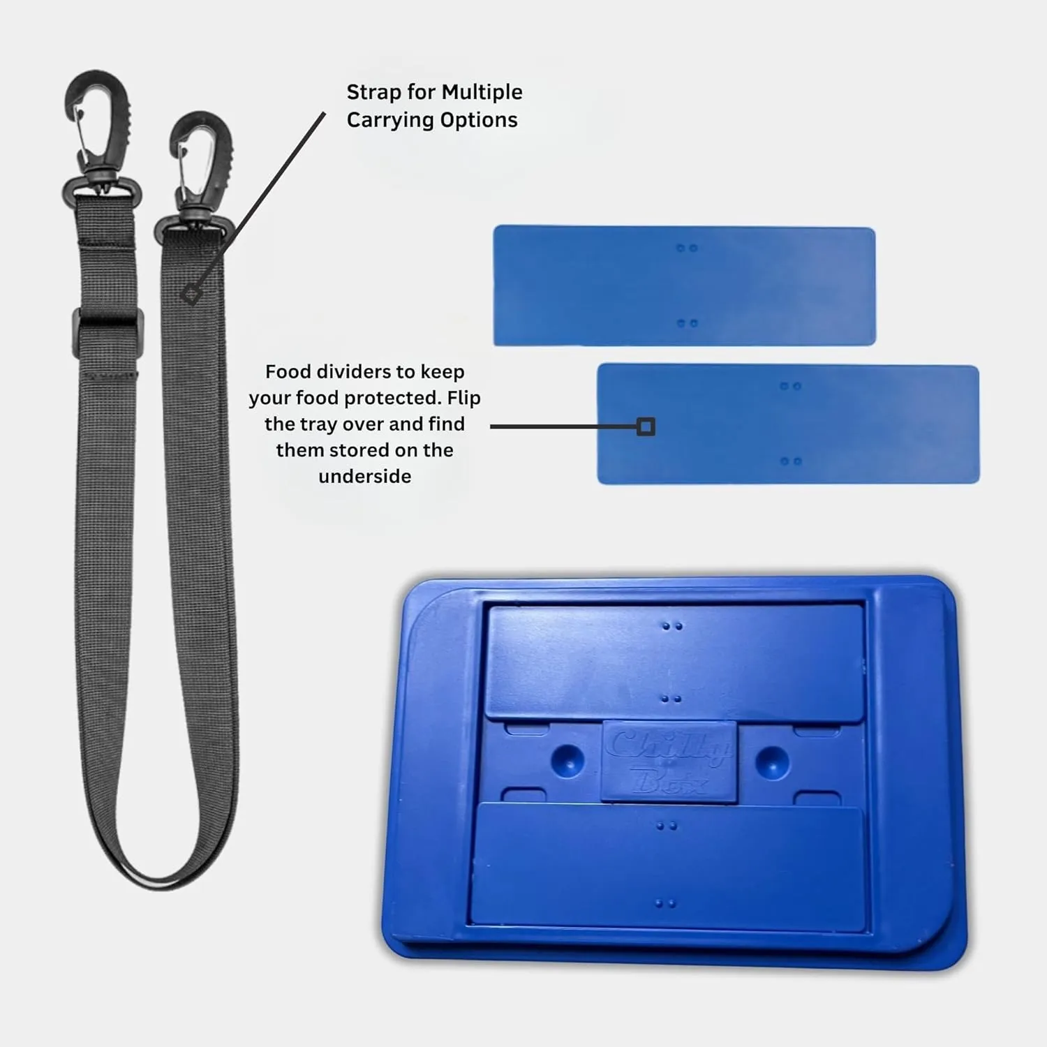Patented Lunch Box Cooler with Reusable Cooling Tray, Versatile Sealable Plastic Container - Lunchbags for Men and Women - Perfect for Worksites, Hiking, and Beach Days (Arctic Blue)