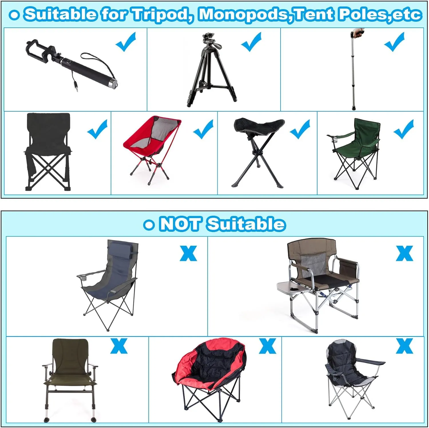 PATIKIL 38x8 Inch Camp Chair Replacement Bag, 2 Pack Nylon Folding Camping Chair Carry Bag Tripod Case Bag with Handle for Outdoor Camping, Black