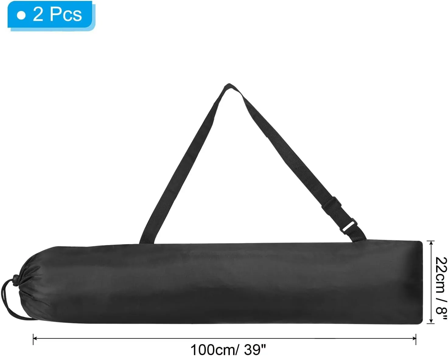 PATIKIL 38x8 Inch Camp Chair Replacement Bag, 2 Pack Nylon Folding Camping Chair Carry Bag Tripod Case Bag with Handle for Outdoor Camping, Black