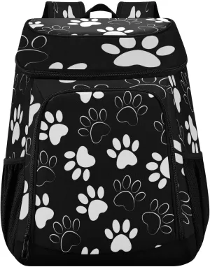 Paw Print Cooler Backpack Insulated Waterproof Leak Proof Beach Cooler Bag Lightweight Lunch Picnic Camping Backpack Cooler for Men and Women 16