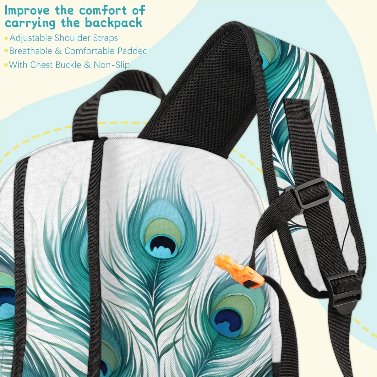 Peacock Carry on Travel Backpack for Women Men Water resistant Lightweight Rucksack Backpack for Weekender Casual Work Hiking Animal Peacock