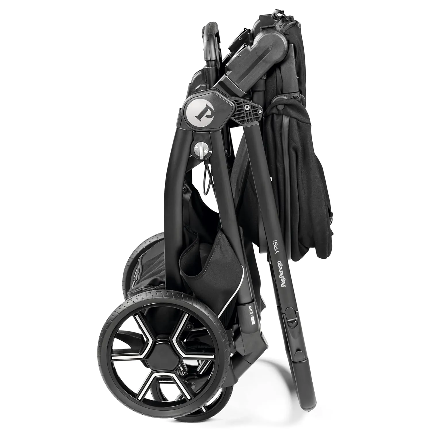 Peg Perego Ypsi – Compact Single to Double Stroller – Compatible with All Primo Viaggio 4-35 Infant Car Seats & Ypsi Bassinets - Made in Italy - True Black (Black)