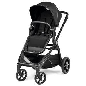 Peg Perego Ypsi – Compact Single to Double Stroller – Compatible with All Primo Viaggio 4-35 Infant Car Seats & Ypsi Bassinets - Made in Italy - True Black (Black)