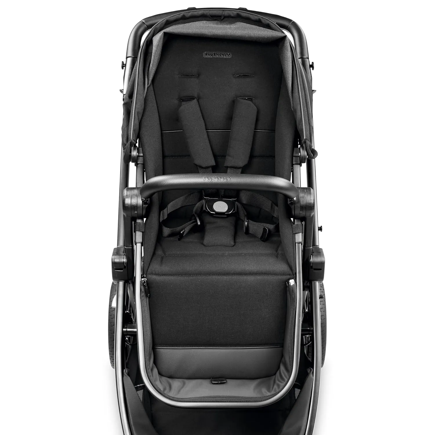 Peg Perego Ypsi – Compact Single to Double Stroller – Compatible with All Primo Viaggio 4-35 Infant Car Seats & Ypsi Bassinets - Made in Italy - True Black (Black)