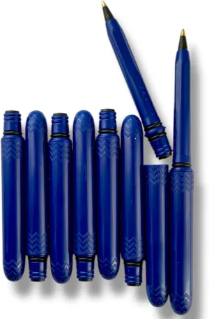 Pen - the USA Made Pocket Pen – 8 Pack – compact, affordable, lightweight, EDC black ink ballpoint pen – waterproof and floats – carries small, writes big (Midnight Blue)