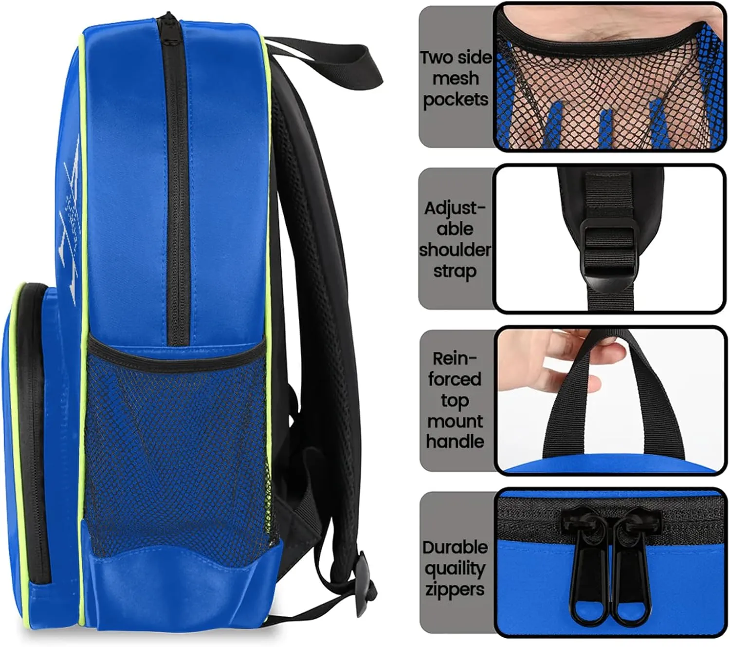 Personalized Backpack with Initial & Name Customized Shoulder Bag for Women Waterproof Travel Casual Daypack Gifts 14.2in, Royal Blue