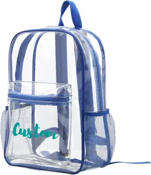 Personalized Clear Backpack Custom Name Clear Bookbag Customized Colorful Text, PVC Heavy Duty Transparent Backpack, Gifts