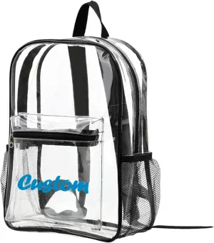Personalized Clear Backpack Custom Name Clear Bookbag Customized Colorful Text, PVC Heavy Duty Transparent Backpack, Gifts