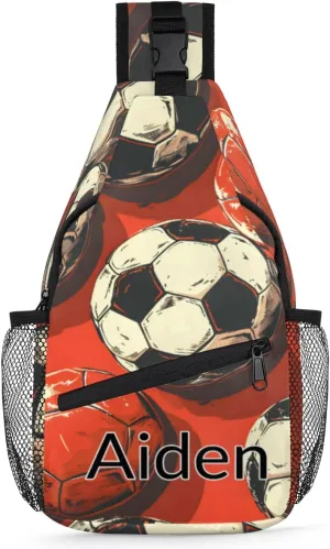 Personalized Custom Sling Bag Sling Backpack for Women, Travel Hiking Daypack Crossbody Shoulder Bag for Hiking Travel, Football Art