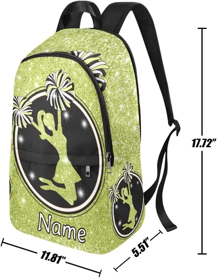 Personalized Girl Cheer Print Backpack with Name Custom Travel Daypack Bag for Man Woman Gifts