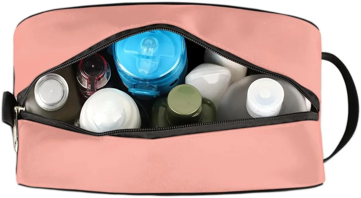 Personalized Toiletry Bag for Women Custom Name Waterproof Cosmetic Makeup Bag Shaving Bag for Men Bathroom Travel Storage Bags with Handle for Work, Brown