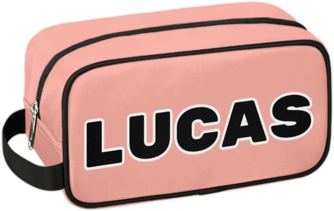 Personalized Toiletry Bag for Women Custom Name Waterproof Cosmetic Makeup Bag Shaving Bag for Men Bathroom Travel Storage Bags with Handle for Work, Brown
