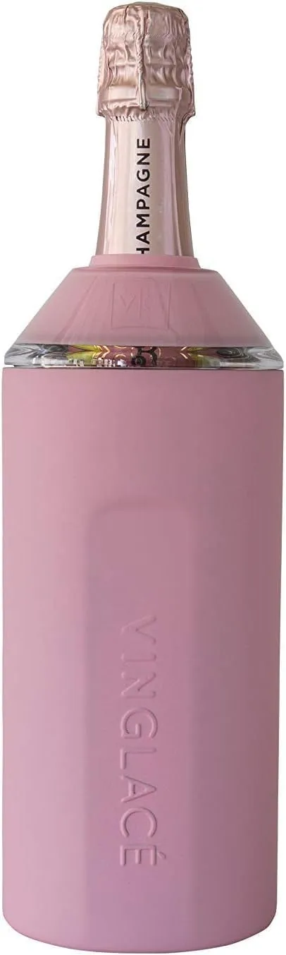 Personalized Vinglacé Wine & Champagne Bottle Chiller - A Unique Customized Gift for Wine Lovers (Rose)