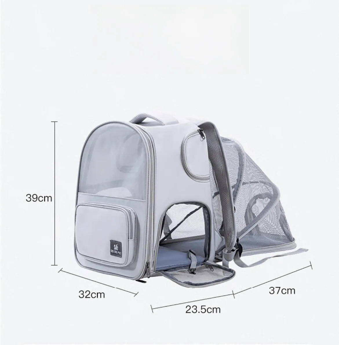 Pet Backpack, Expandable Pet Dog Backpack, Dog Backpack for Cats, Puppies and Puppies, Suitable for Travel, Hiking and Outdoor Use(Gray)