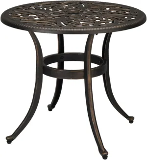 Phoenix Table Round Garden cast Aluminum Table Bronze Sun-Proof Rust-Free Table Garden Balcony Table Light Luxury Simple Outdoor Table Metal Table Villa Garden Terrace Table 23.6inch