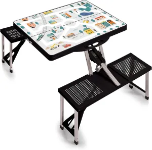 PICNIC TIME Folding Picnic Table, Camping Table, Outdoor Table with Umbrella Hole