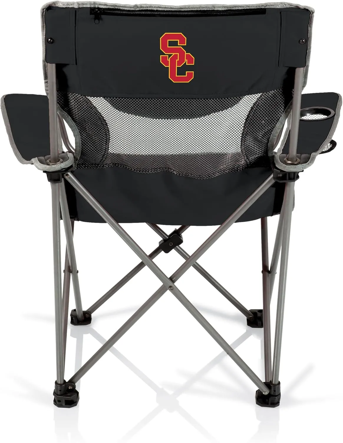 PICNIC TIME NCAA Oklahoma State Cowboys Campsite Camping Chair, Picnic Chair, Outdoor Folding Chair with Carry Bag, Beach Chair, (Black with Gray Accents)