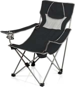 PICNIC TIME NCAA Oklahoma State Cowboys Campsite Camping Chair, Picnic Chair, Outdoor Folding Chair with Carry Bag, Beach Chair, (Black with Gray Accents)