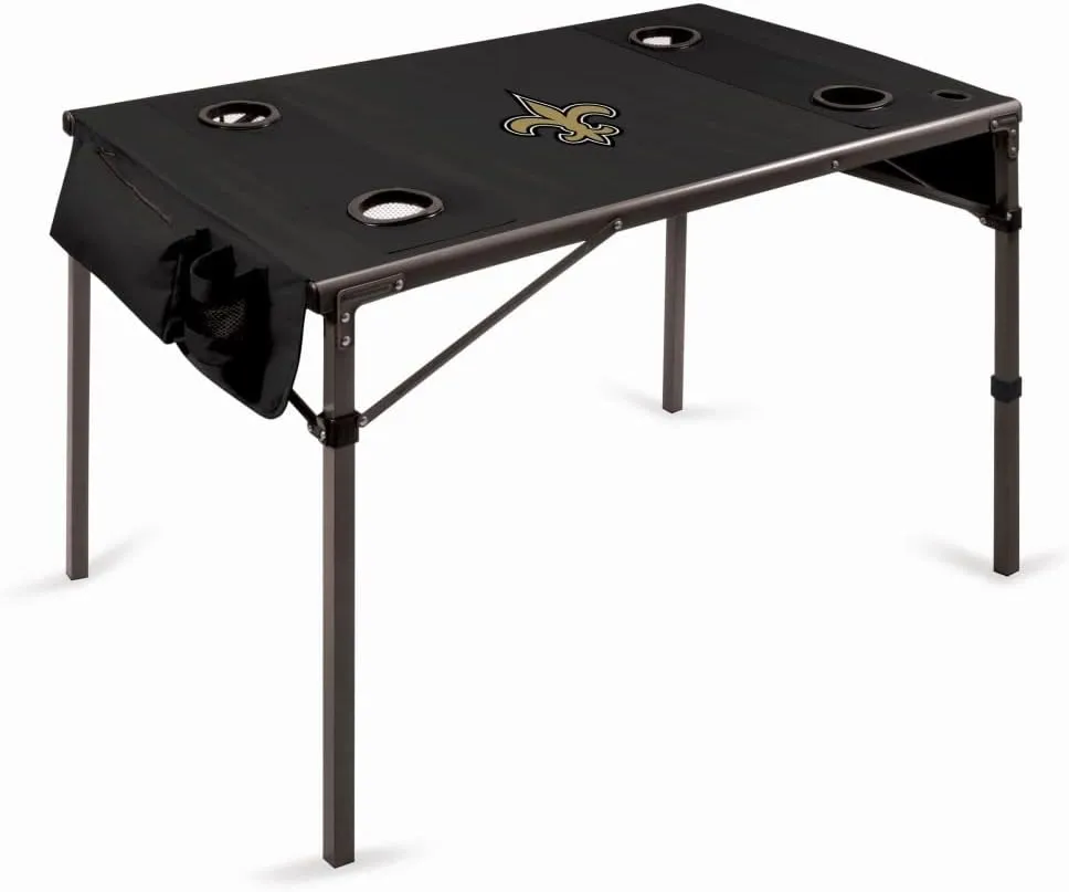 PICNIC TIME NFL Portable Soft Top Travel Table, Black