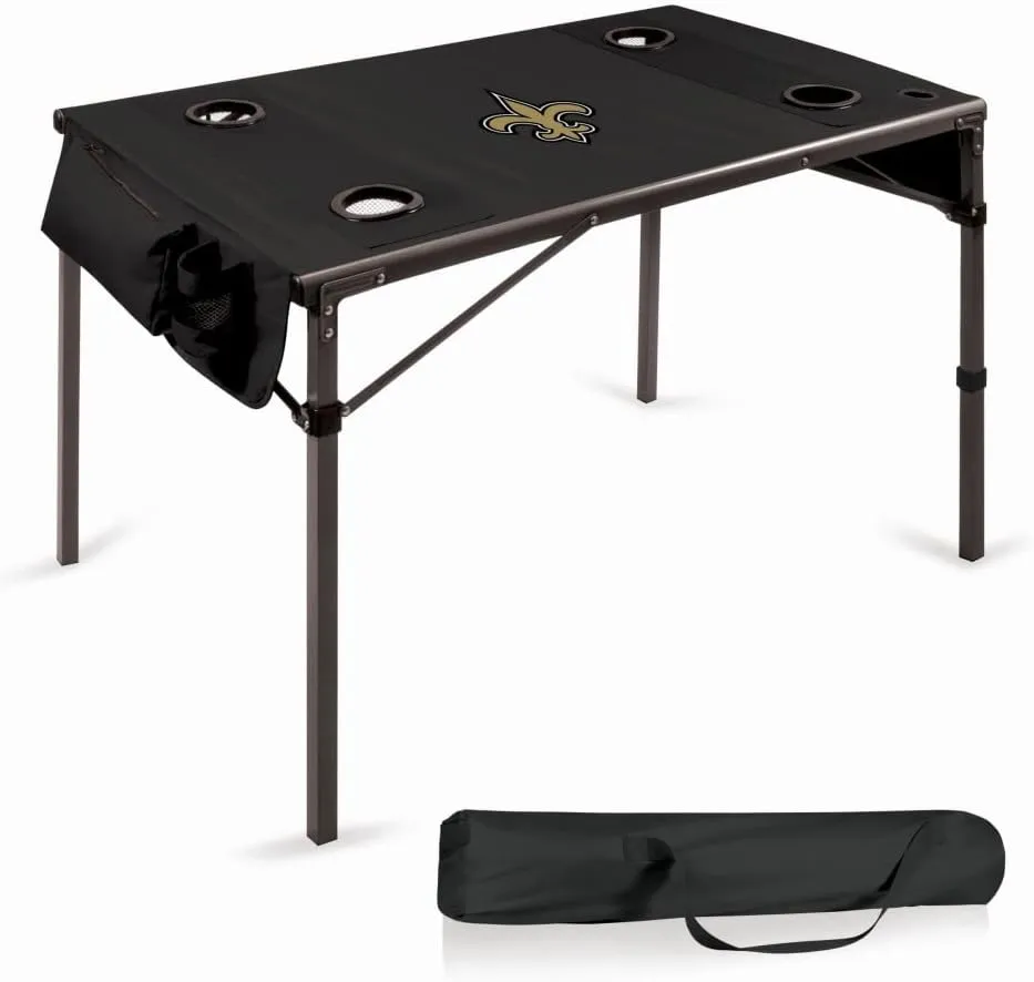 PICNIC TIME NFL Portable Soft Top Travel Table, Black