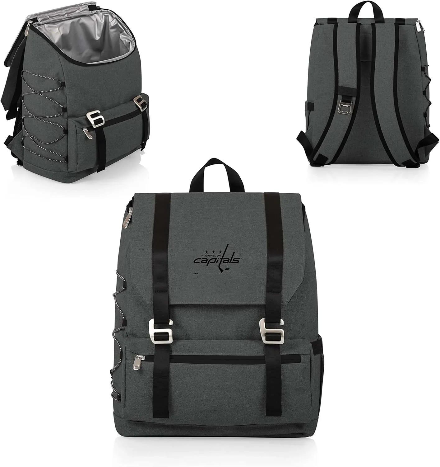 PICNIC TIME NHL Washington Capitals OTG Traverse Backpack Cooler, Soft Cooler Backpack, Hiking Backpack, (Heathered Gray)