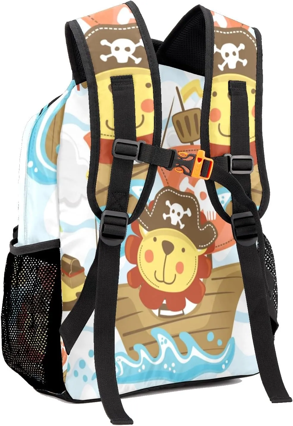 Pirate Captain Lion Personalized Kids School Backpack Custom Name for Boys Girls Primary Daypack Bookbag Travel Bag
