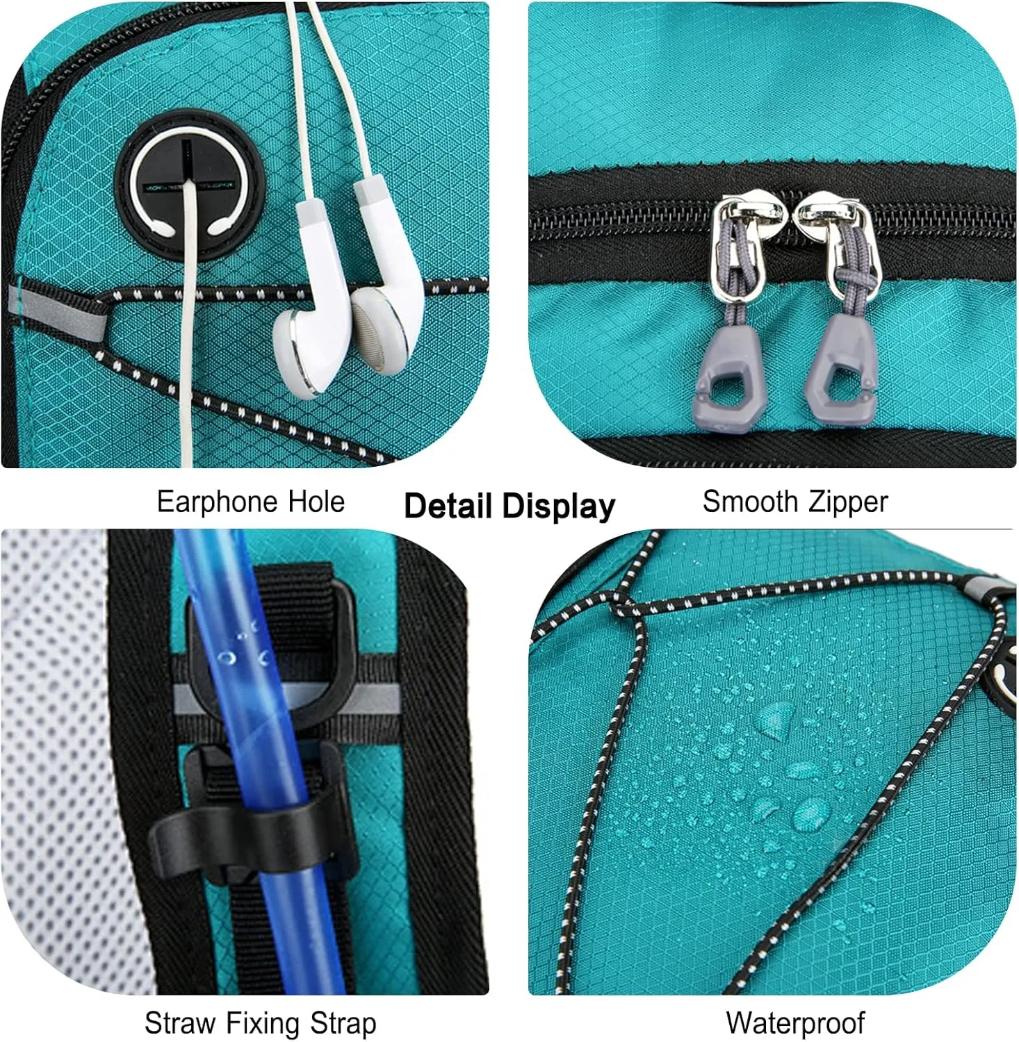 PORRASSO Hiking Backpack 19L Waterproof Daypack Rucksack with Earphone Hole Breathable Backpack for Women Men Trekking Cycling Climbing Outdoor Sports Orange