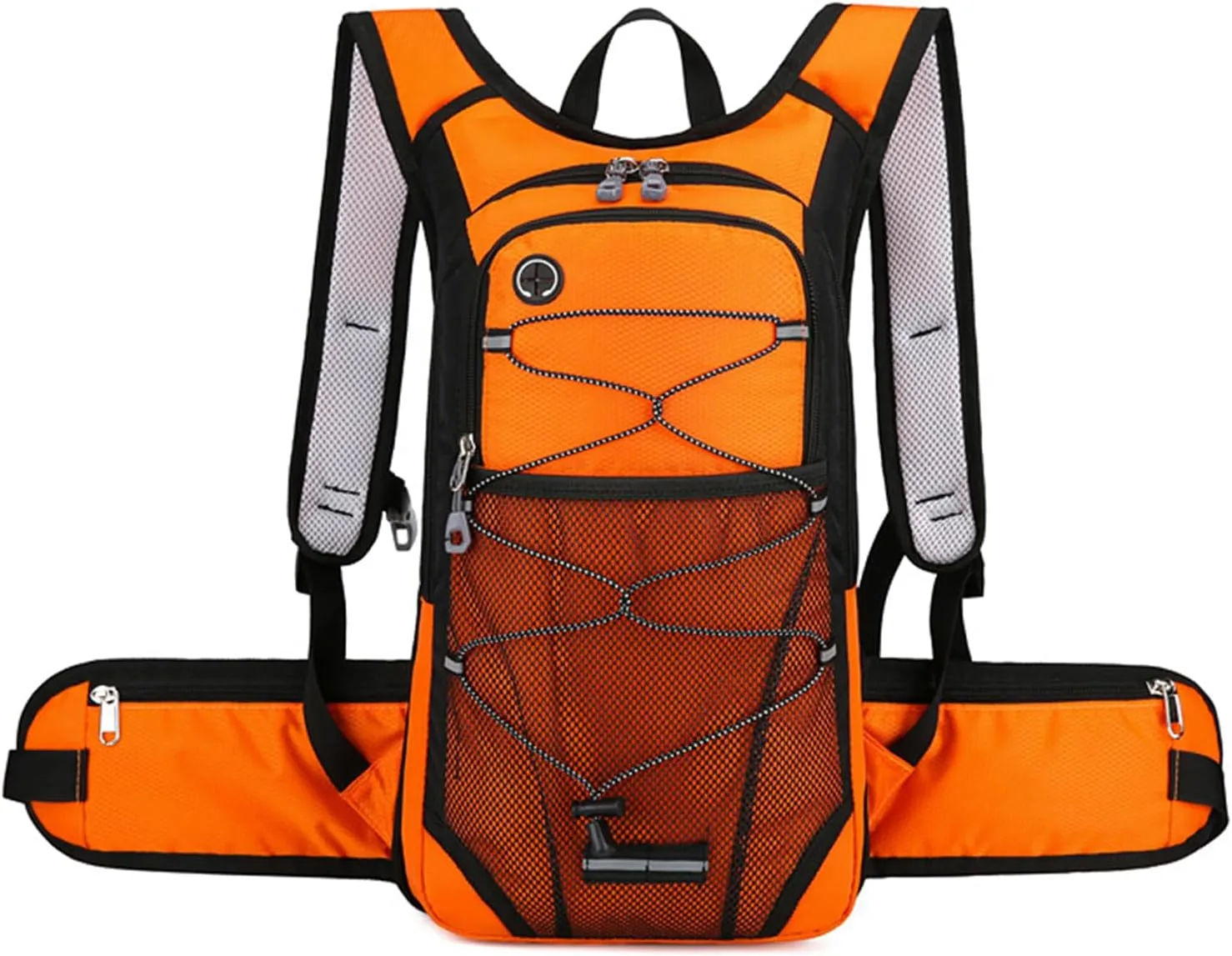 PORRASSO Hiking Backpack 19L Waterproof Daypack Rucksack with Earphone Hole Breathable Backpack for Women Men Trekking Cycling Climbing Outdoor Sports Orange