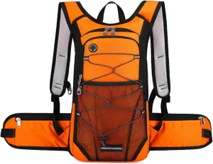PORRASSO Hiking Backpack 19L Waterproof Daypack Rucksack with Earphone Hole Breathable Backpack for Women Men Trekking Cycling Climbing Outdoor Sports Orange
