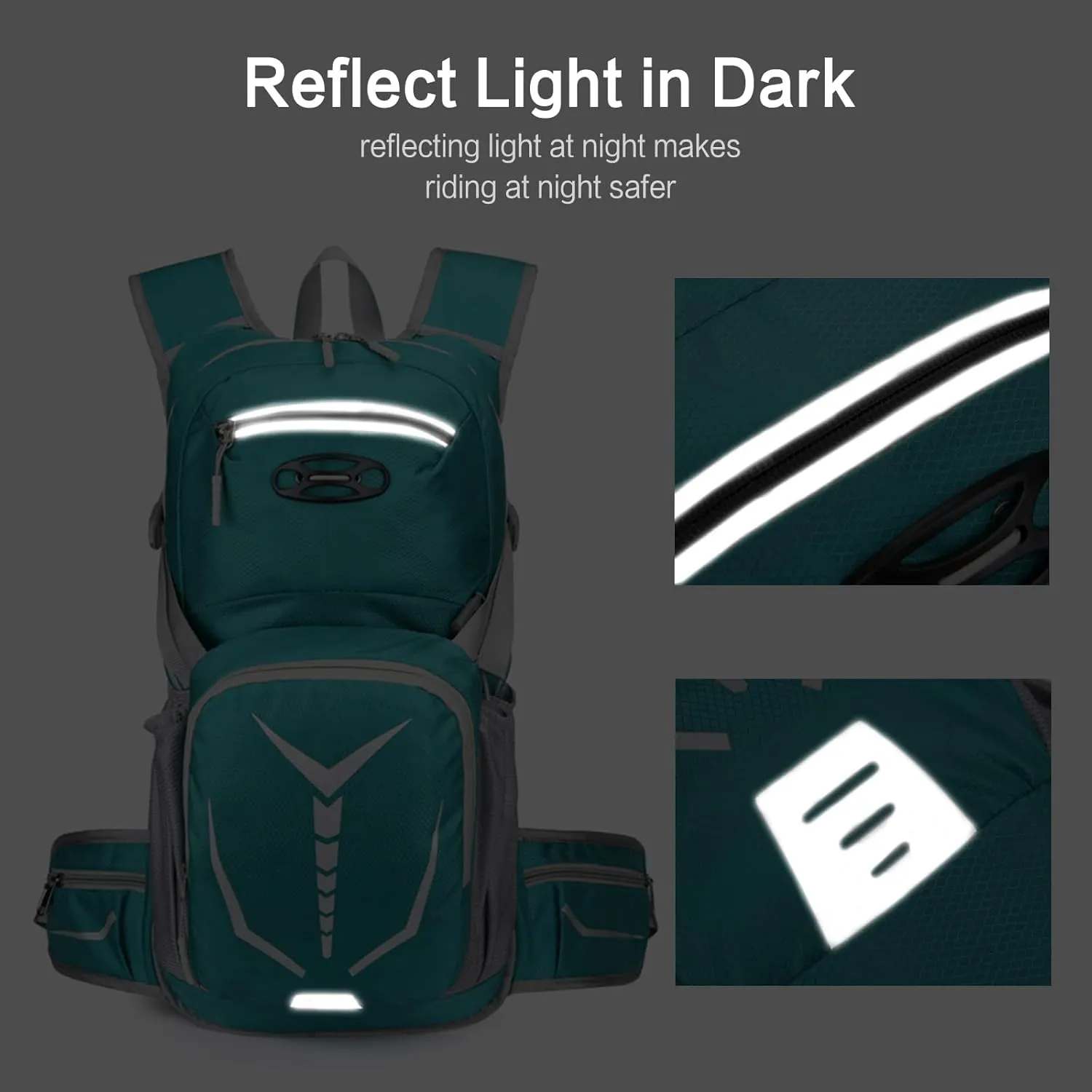 PORRASSO Hiking Backpack Waterproof Daypack 20L Rucksack Breathable Backpack for Women Men Trekking Cycling Climbing Outdoor Sports Light Blue