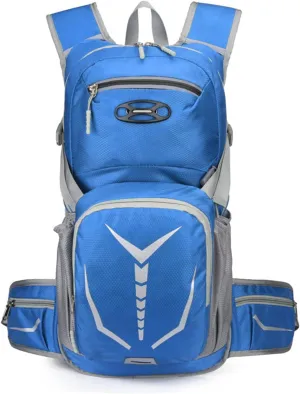 PORRASSO Hiking Backpack Waterproof Daypack 20L Rucksack Breathable Backpack for Women Men Trekking Cycling Climbing Outdoor Sports Light Blue