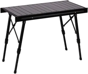 Portable All-Terrain Table Height Adjustable Folding Aluminium Camping Table Picnic Garden Backpacking Table