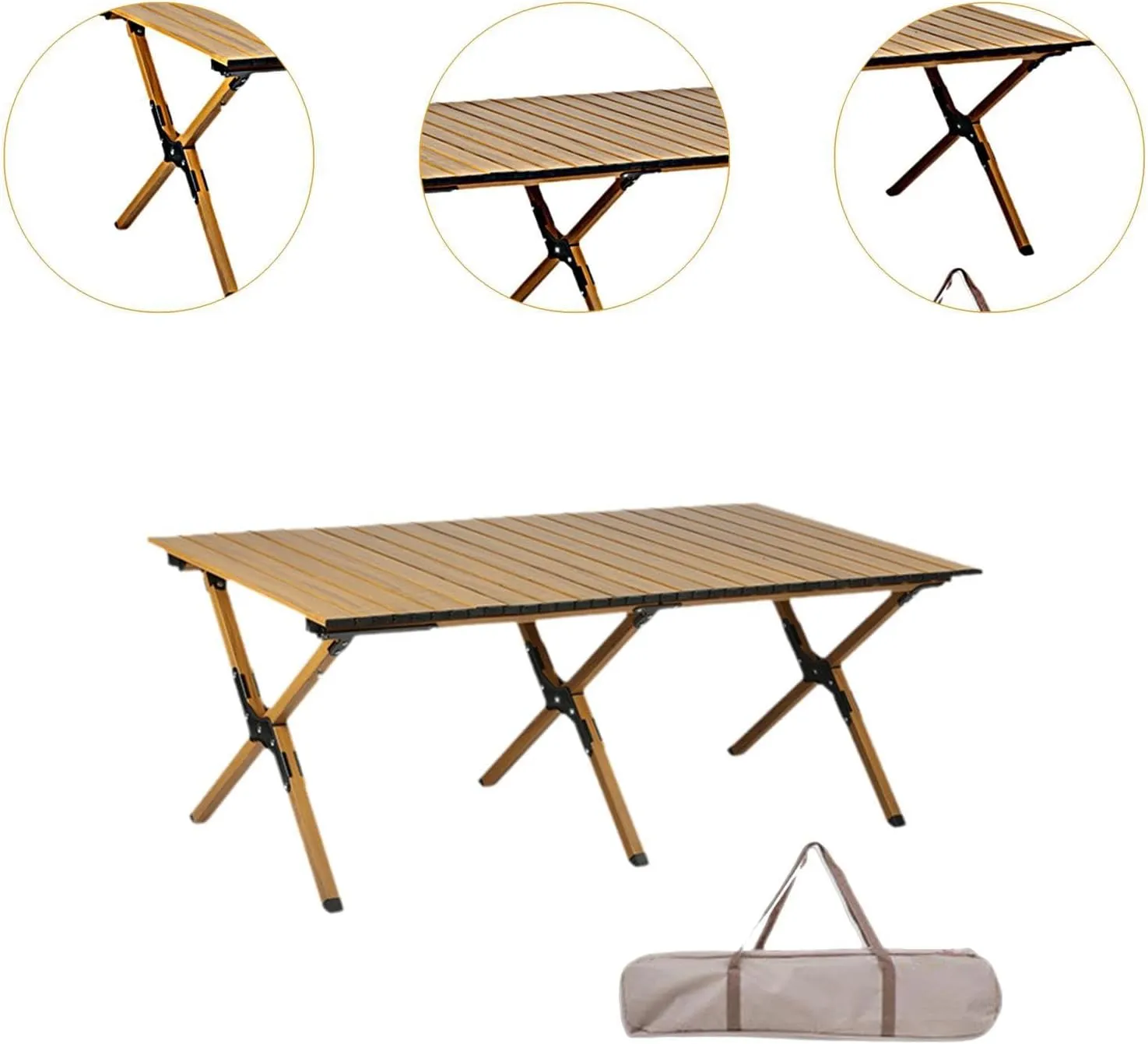Portable Aluminum Camping Table Lightweight Foldable Outdoor Dining Table for Picnics and BBQs