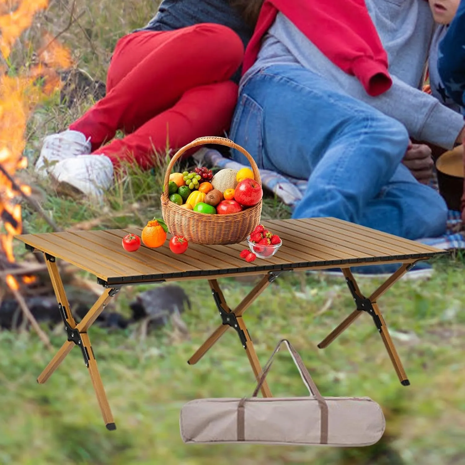 Portable Aluminum Camping Table Lightweight Foldable Outdoor Dining Table for Picnics and BBQs