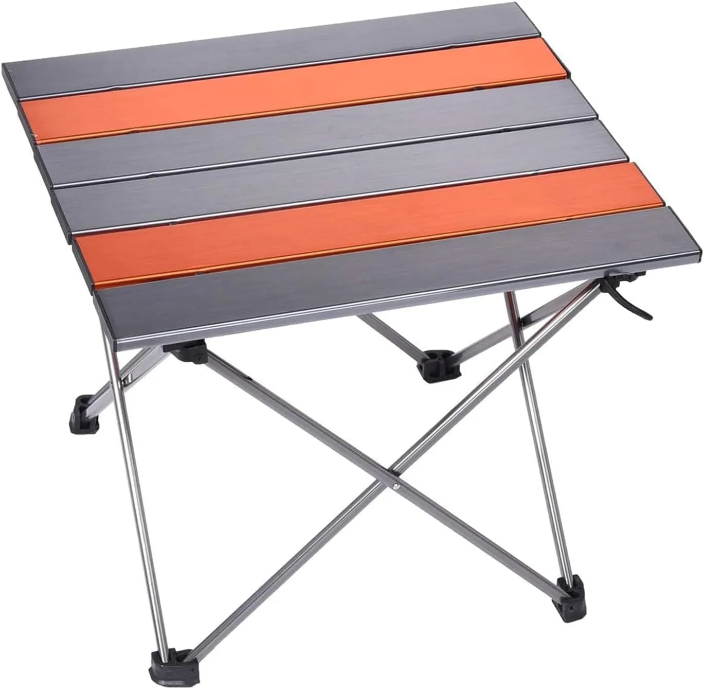 Portable Camping Folding Table, Outdoor Lightweight Camping Aluminum Table for Picnic Camp Boat Travel, Party Dining Camp Tables(Orange Sliver) (Medium-22 Dx16 Wx16 H(56×40.5×40.5 cm))
