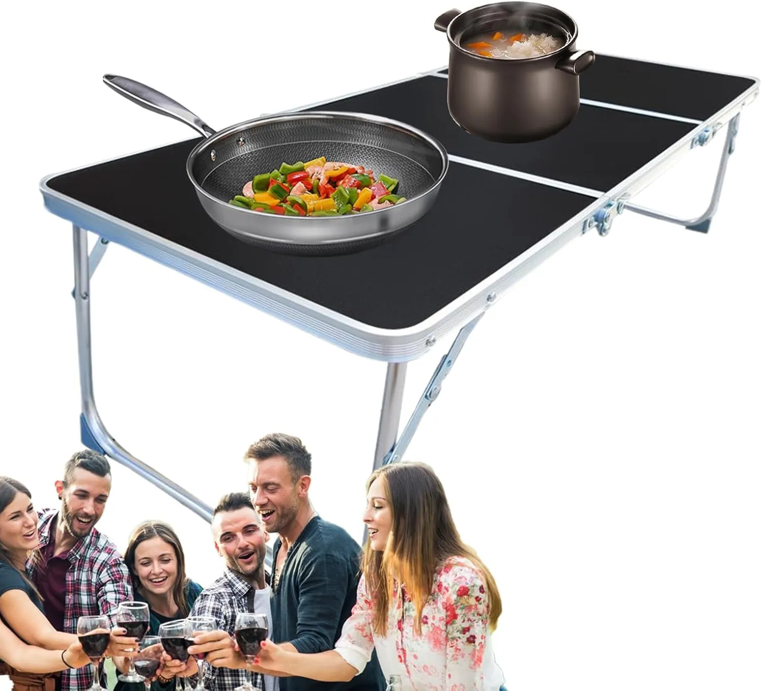 Portable Camping Table | Aluminum Alloy Portable Folding Table | Camping Accessory with Handles Outdoor Desk for Lawn Park Patio Cooking Home Beach Adventures Garden Travel Gatherings Dining