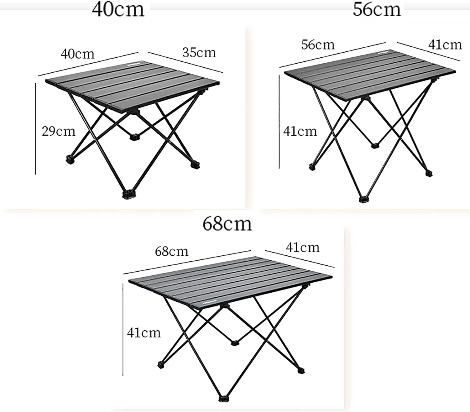 Portable Camping Table, Aluminum Tabletop Light Folding Table, for Dining, Cutting, Cooking, Picnic, Outdoor, Beach, Hiking, Fishing (Size : 56cm)