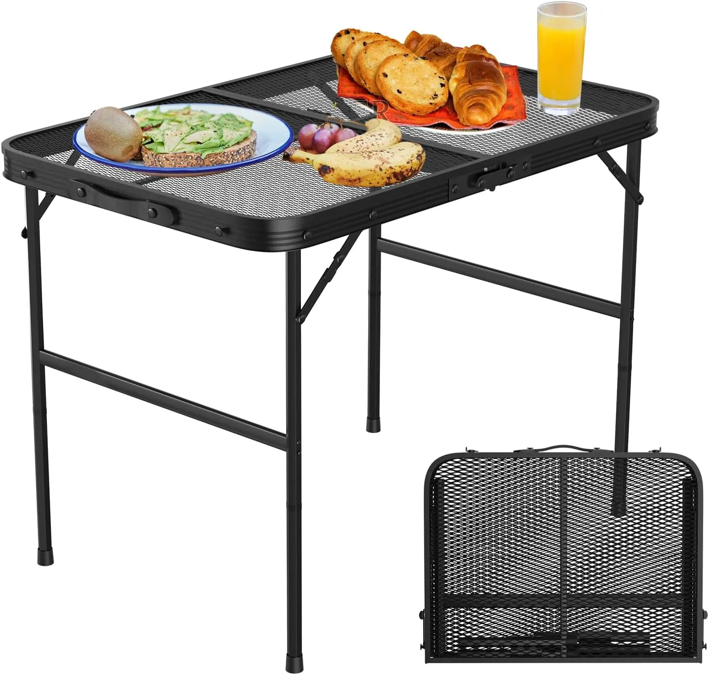 Portable Camping Table, Compact Folding Camp Table, Easy for Storage, Lightweight Picnic Table for Grill,Outdoor Camping, Garden, Patio, Dining, BBQ, Party